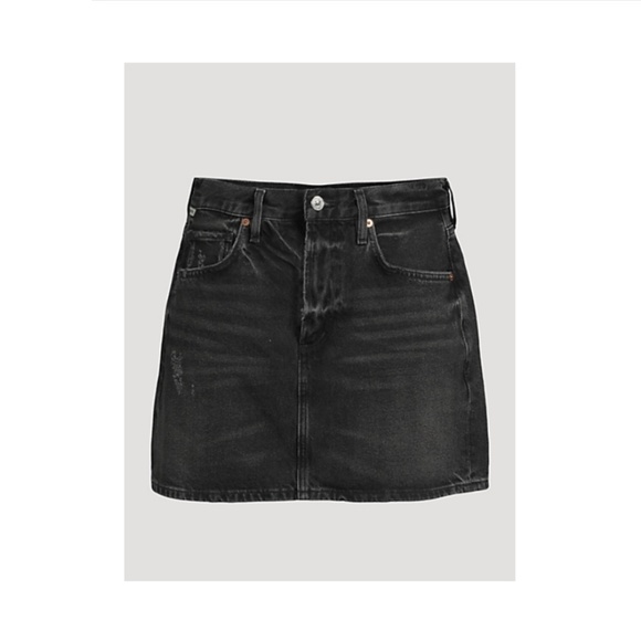 EUC- Aritzia CITIZENS OF HUMANITY Beatnik Denim Mini Skirt in Trumpet (25) - Picture 1 of 16